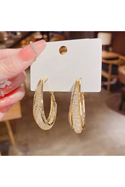 Choice Golden A IFYOUOO Oval Mesh Dangle Earrings for Women with Crystal Zirc...