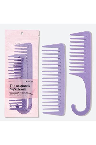 Choice مجموعة مشطين عريضين الأسنان، قطعتان، لون بنفسجي، مضاد للكهرباء الساكنة...