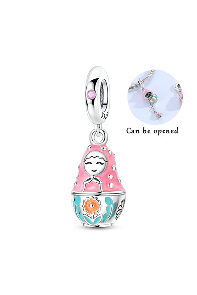 Choice KTC1676-1 Original Charms Beads 925 Sterling Silver Easter Egg Matryos...