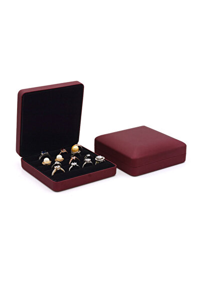 Choice Red A Velvet Leather Multiple Rings Storage Box Portable Travel Organi...