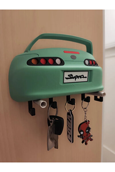 Genç 3D Toyota Supra Mk4 Tasarımlı Duvar Anahtarlığı | JDM Anahtar Askısı | A...