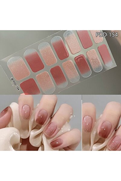 Choice 154 Semi Cured Gel Nail Stickers INS Trendy 14Strips Floristic Nail Ar...