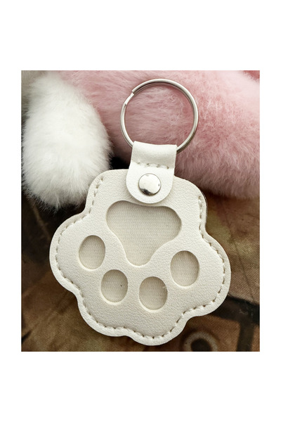 Choice white Dog Hair Collector Keychain Leather Pet Memorial Keepsake for Do...