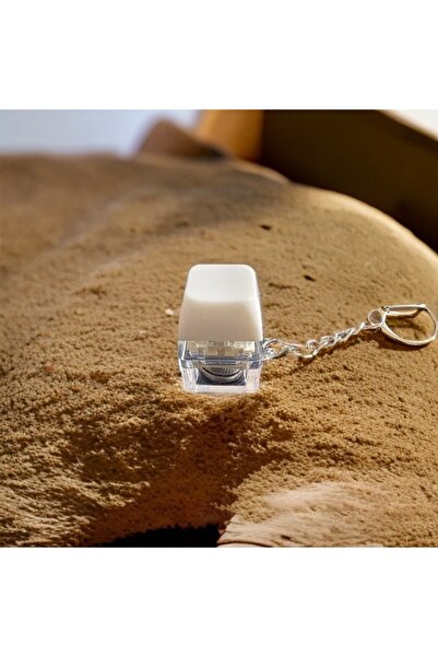 Choice White Relaxing DIY Keyboard Fidget Keychain With Light Keycap Keyboard...