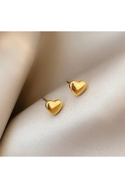 Choice DG4161 Small Cute Heart Stainless Steel Stud Earrings Golden Jewelry A...
