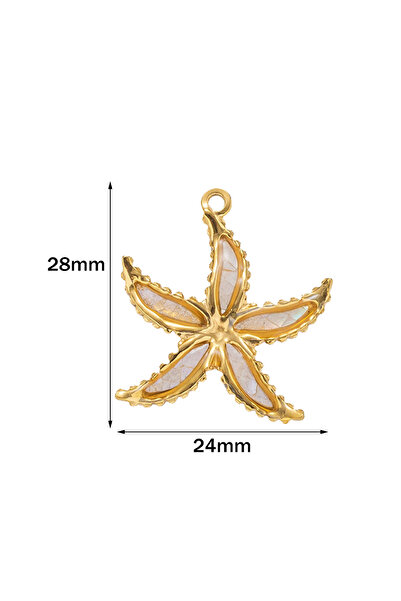 Choice Starfish WT 24x28mm 2PCs Ocean Series 304 Stainless Steel & Shell Char...