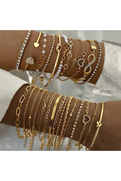 Choice AYA 26Pcs Fashion Minimalist Zircon Bracelet Sets for Women Vintage El...