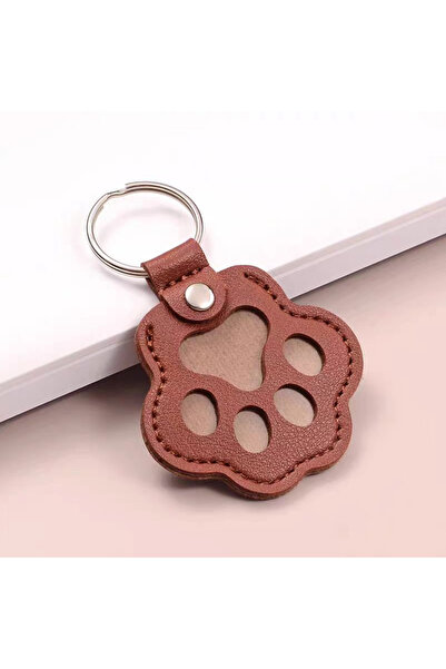 Choice brown Dog Hair Collector Keychain Leather Pet Memorial Keepsake for Do...