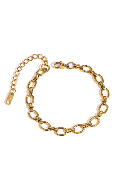 Choice style M Chunky Stainless Steel Link Chain Bracelet For Woman, Gold Pla...