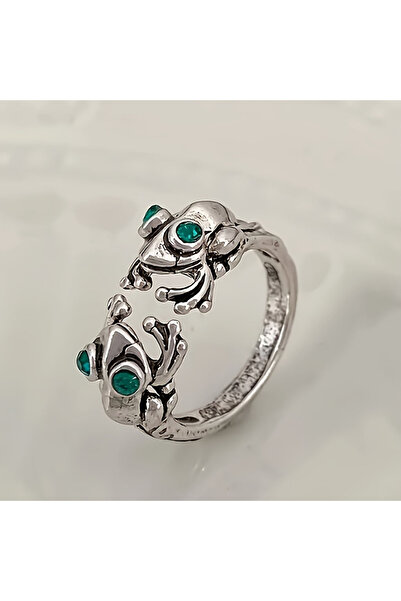 Choice resizable Silver 1pc retro cute cute cute little frog alloy ring, the ...