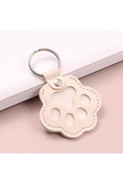 Choice سلسلة مفاتيح جلدية بيضاء حليبية لجمع شعر الكلاب، تذكار للحيوانات الألي...