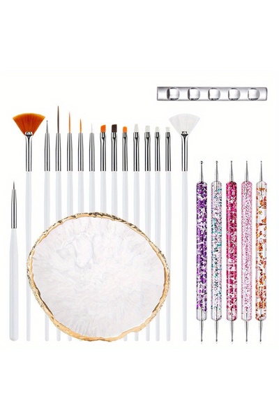 Choice White 22Pcs 22PCS Professional Nail Art Brush Set Design Tip Acrylic U...