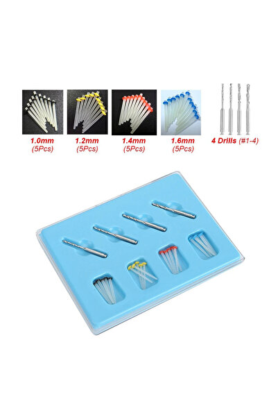 Choice مجموعة مستقيمة - علبة واحدة من ألياف AG لطب الأسنان، 20 دعامة + 4 مثاق...