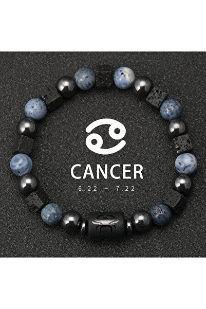 Choice 18-19cm Cancer 12 Constellation Natural Blue Coral Lava Stone Stone Be...