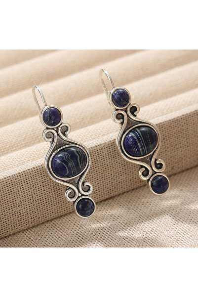 Choice Blue T570 Vintage Hand Carve Inlaid Synthetic Lapis Lazuli Dangle Earr...