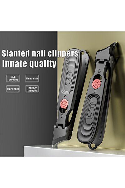 Choice black 1 Piece Red and Black Large Opening Splash Proof Slanted Nail Cl...