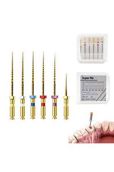 Choice1 مجموعة متنوعة من مبارد علاج جذور الأسنان بطول 25 مم، مبارد ذهبية مرنة...