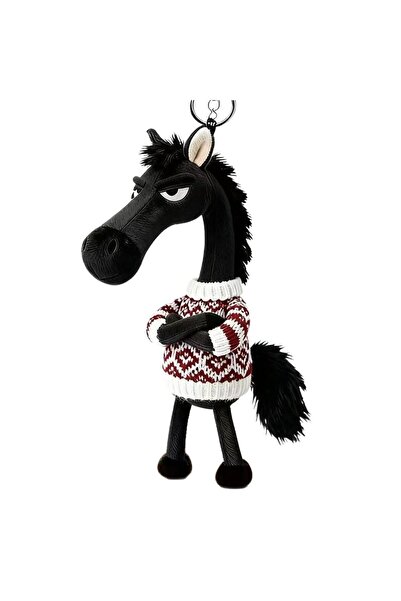 Choice D Cute Plush Black Horse Keychains, 2026 Year of the Horse Plush Keyri...
