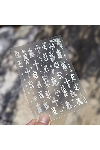 Choice 1pcs Metallic Texture Gothic Impression Nail Stickers Gold Silver Hot ...