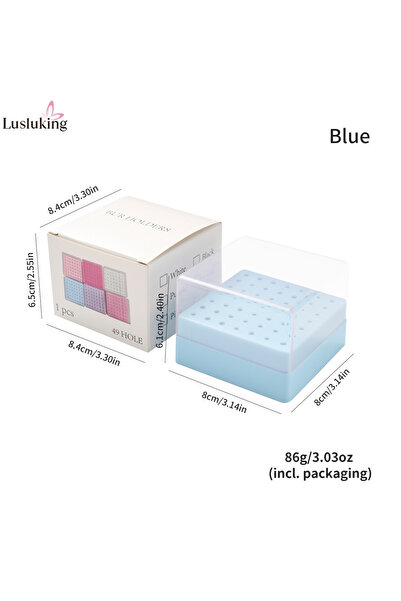 Choice Blue 40/49-Hole Nail Drill Bit Organizer High-Capacity Storage Box wit...