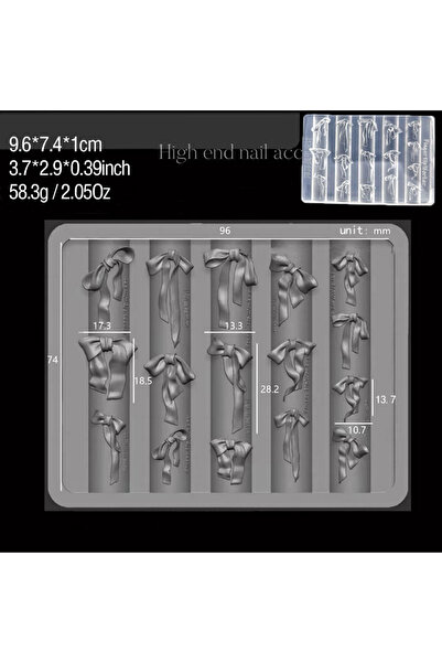 Choice 2 1Pcs 3D Ribbon Bowknot Carving Nail Mold Mixed-Shape Y2K Bow Charms ...