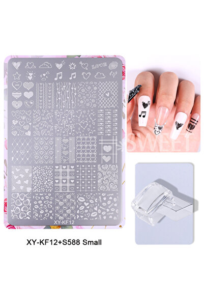 Choice XY-KF12 S588 Small SWEET TREND-1SET-Love heart/Lips/English letters/Bu...