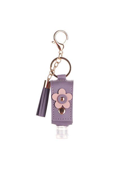 Choice6 زجاجة معقم يدين محمولة فارغة سعة 30 مل، لون بنفسجي، مع سلسلة مفاتيح، ...