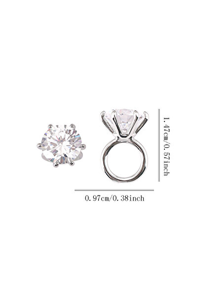 Choice Sliver 3pcs / 1 pack of luxury wind zircon diamond ring nail copper in...