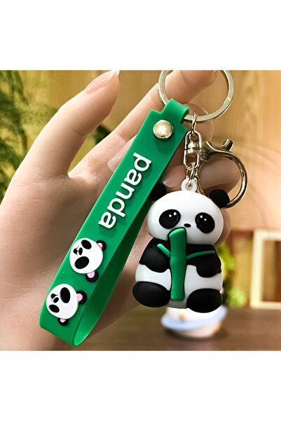 Choice WHITE Cute Hold Bamboo Panda Keychain Silicone Giant Panda Schoolbag D...