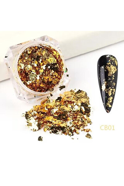 Choice 01 Golden Foil Flakes - Nail Foils Gold Foil For Nail Art, DIY Arts & ...