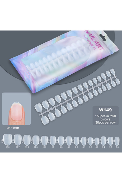 Choice W149 150pcs Short Matte False Nails Full Cover Coffin Square Almond Pr...