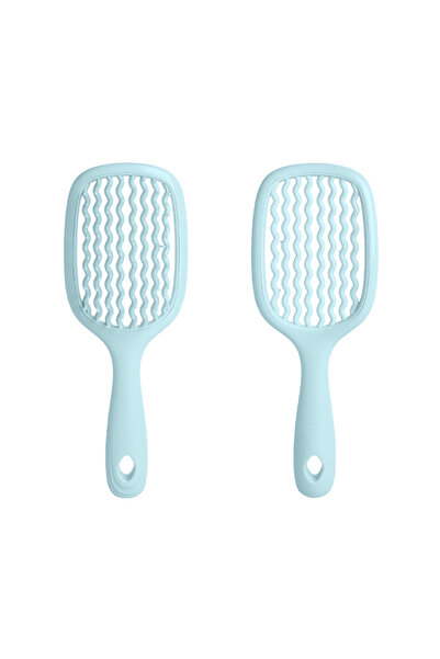 Choice Light Blue 1 Piece Square Hollow Wide Tooth Comb Fluff Scalp Massage V...