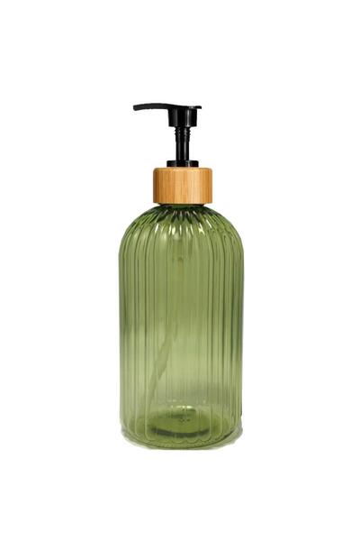 Choice4 موزع صابون سائل للشامبو، عبوة فارغة سعة 500 مل، لون أخضر، مع مضخة، قا...