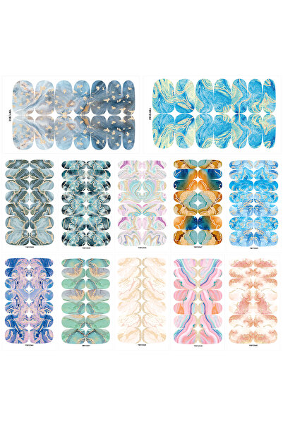 Choice C 1Set Creative DIY Nail 10/12Sheets Nail Polish Stickers Self-Adhesiv...