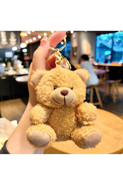Choice 10 cm brown Cute Bear Cartoon Keychain Curly Plush Sitting Doll Small ...
