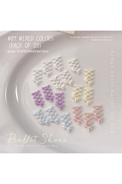 Choice Z6SZ66-07-xsh 3D bow knot shoelace nail ornament resin shoelace knot c...