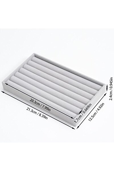 Choice A6 1PC 1pc Wood Velvet Jewelry Storage Box Bracelet Jewelry Display St...