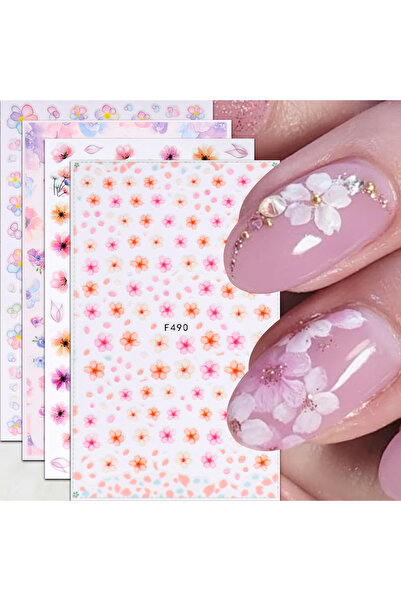 Choice Lavender 4pcs Spring and Summer Flower Nail Art Stickers - Easy to app...