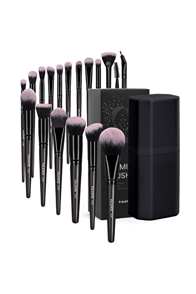 Choice Black MAANGE Makeup Brush Set 18pcs Premium Foundation Powder Conceale...
