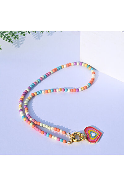 Choice 22ky0108-S5-45 Rainbow Heart Butterfly Pendant Necklace For Women Bohe...
