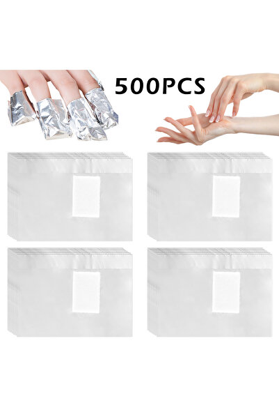 Choice Silver 500PC Nail Towel Tin Removal Foil Aluminium Nail Foil Art Soak ...