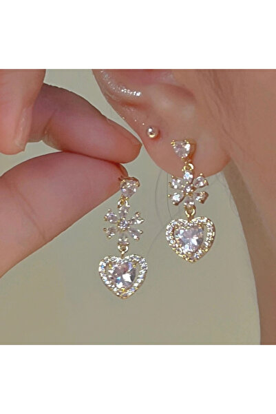 Choice WB3242-1 Exquisite Pink Heart Shape Bowknot Stud Earrings For Women Sh...