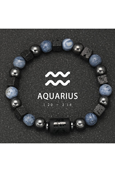 Choice 18-19cm Aquarius 12 Constellation Natural Blue Coral Lava Stone Stone ...