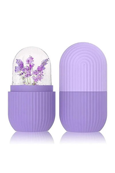 Choice قوالب مكعبات ثلج سيليكون بنفسجي، أداة تدليك الوجه بكرات الثلج لشد البش...