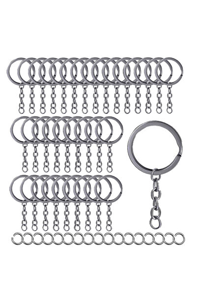 Choice 15PCS black 15/30/50 pieces Flat key ring chain and jump Ring bulk Kit...