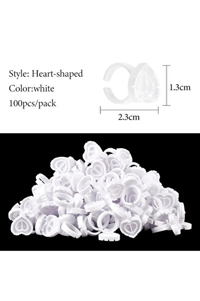 Choice3 حلقات لاصقة بيضاء S1، 100 قطعة، حلقات رموش لاصقة، حلقات صبغة لتركيب ا...