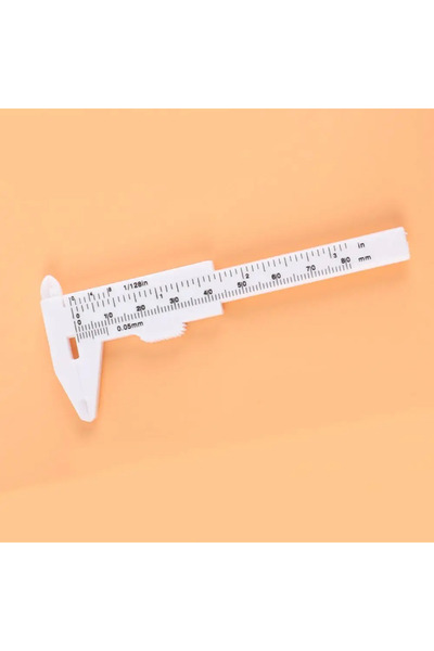 choice2 مسطرة قياس حواجب بلاستيكية محمولة بيضاء 80 مم، فرجار فيرنييه، فرجار و...