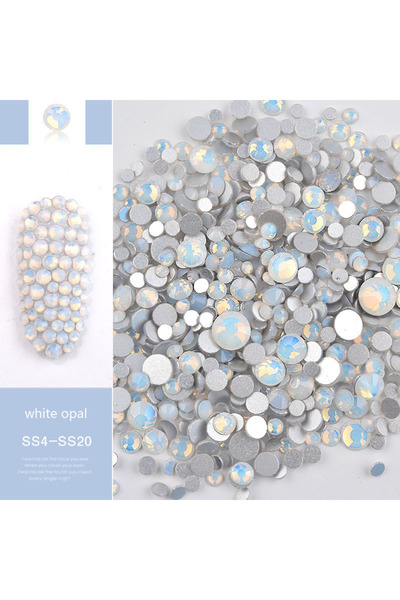 Choice white opal 1Bag 350pcs Mixed Size ss6-ss20 Blue/Green/Pink/White Opal ...