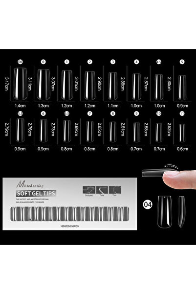 Choice 04 256pcs Soft Gel Nail Tips Medium Short Almond Coffin Full Cover Mat...