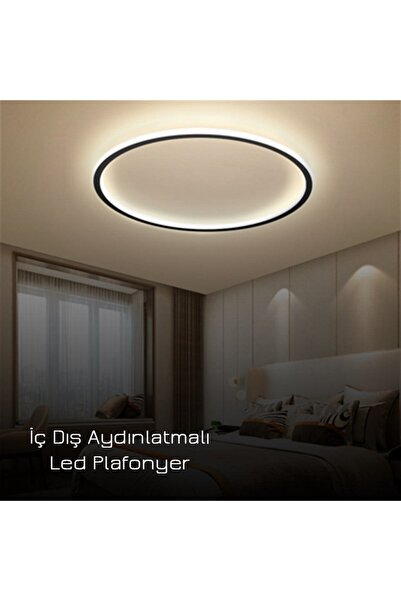 CASA LEGGERA Ø40 cm İçe Dışa Aydınlatmalı LED Plafonyer 45W – Modern Tavan La...